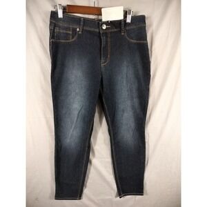 A3 Denim Jeans Women 14 Blue Classic Skinny Stretch Dark Wash Casual NEW